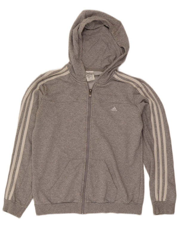 Adidas Sudadera con capucha y cremallera para mujer Reino Unido 12/14 Algodón moteado gris medio