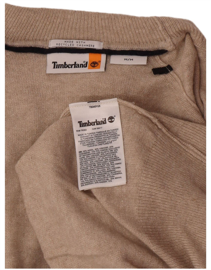 Timberland Hombre Roll Neck Jumper Suéter De Lana Beige Medio