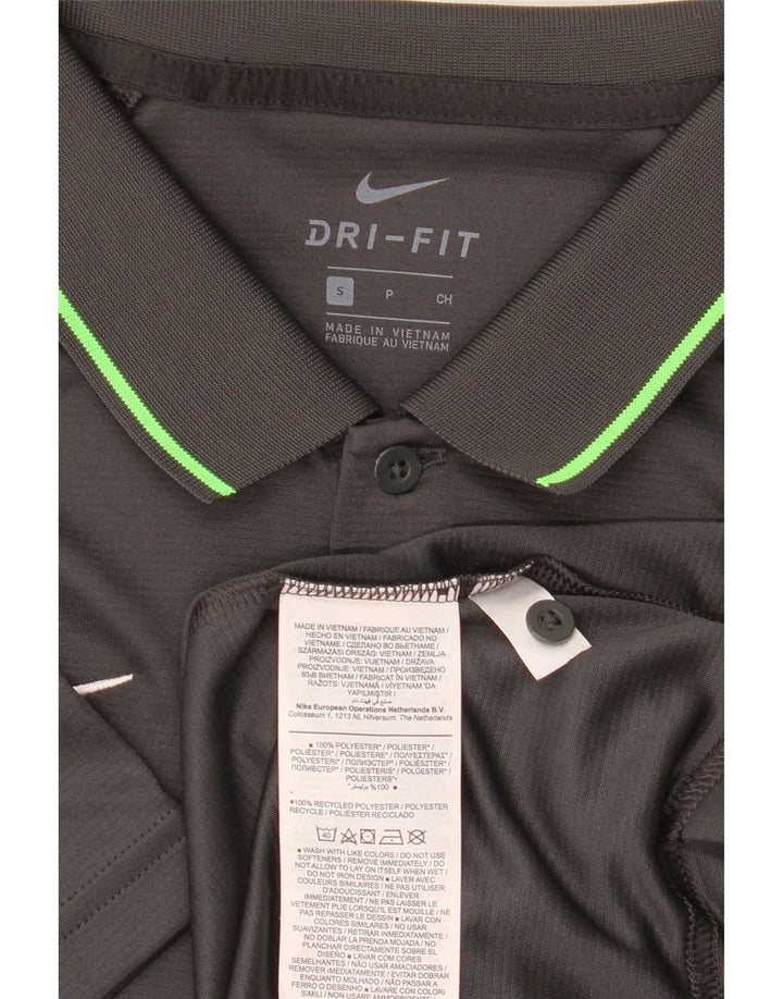 Polo Nike Dri Fit para hombre, poliéster color block, talla pequeña, gris