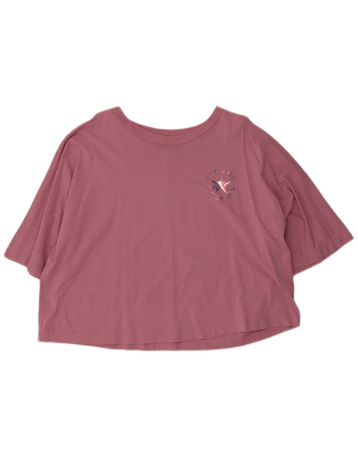 Converse Camiseta extragrande para mujer Top UK 10 Small Pink Cotton