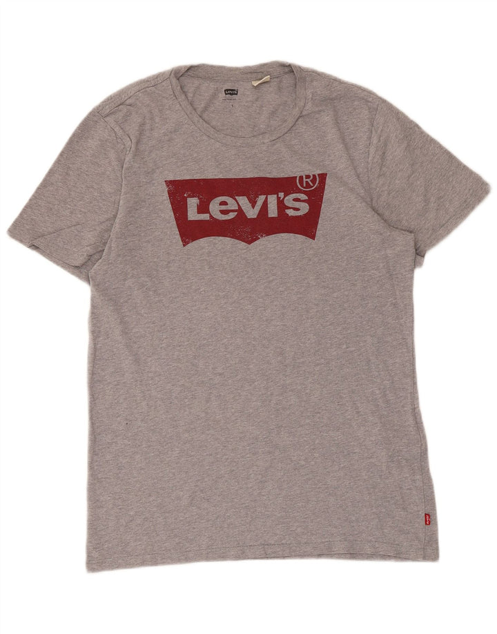Levi's Camiseta gráfica para hombre Top pequeño de algodón moteado gris