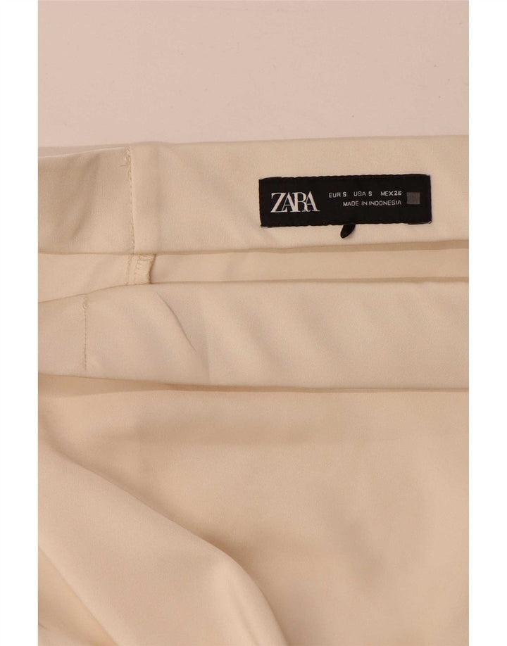 Zara Mujer Maxi Falda Pequeña W26 Poliéster Beige