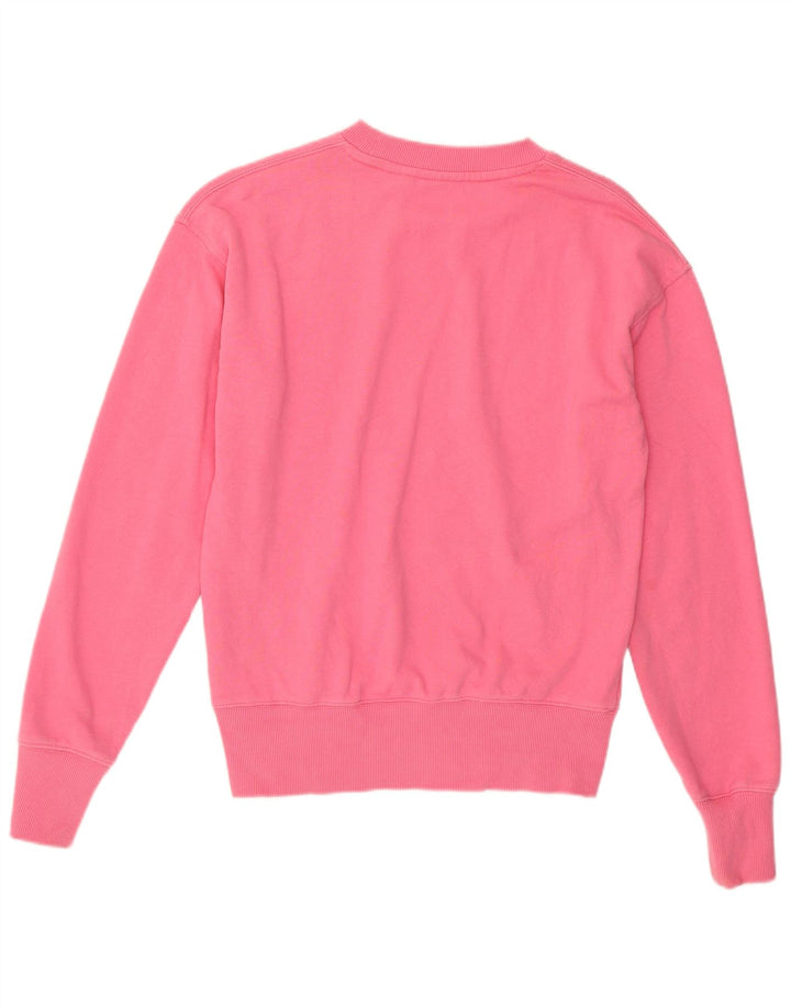 Superdry Sudadera extragrande para mujer, jersey, talla 8, algodón rosa pequeño