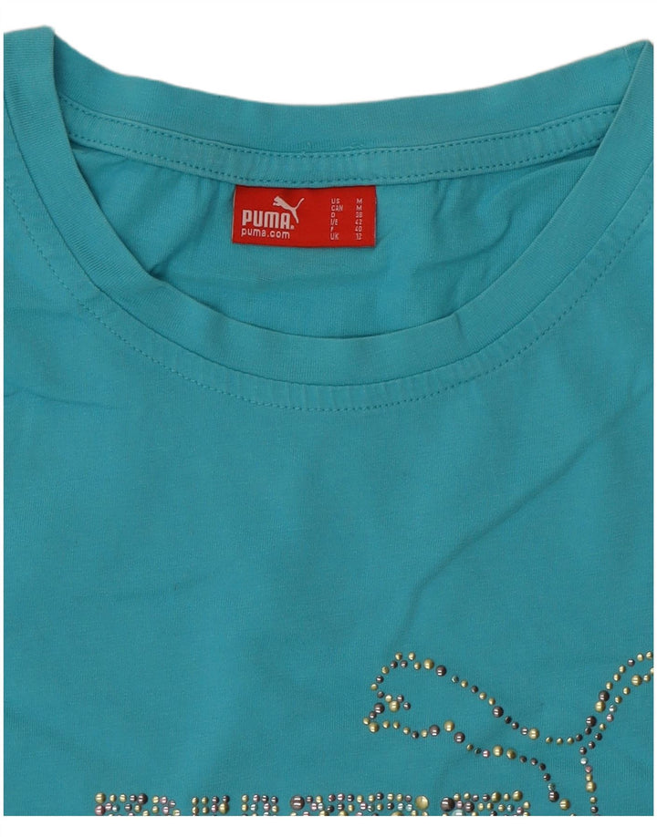 Puma Camiseta gráfica para mujer Top UK 12 Azul medio