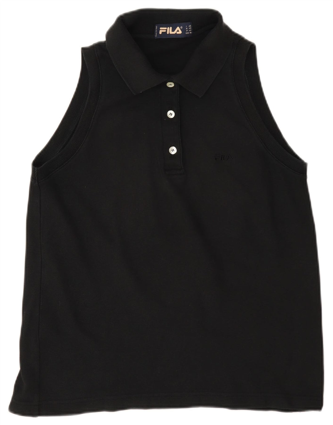 Fila Polo Sin Mangas Para Mujer IT 46 Grande Negro