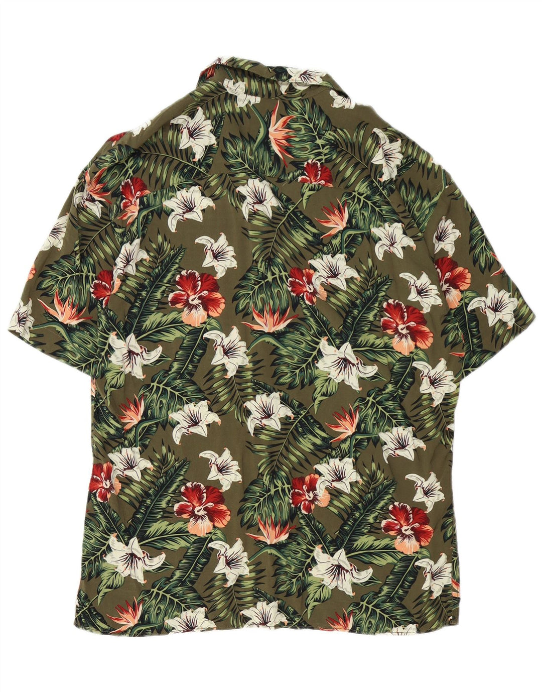 JACK & JONES Hombre Camisa Manga Corta Medium Khaki Floral Viscosa