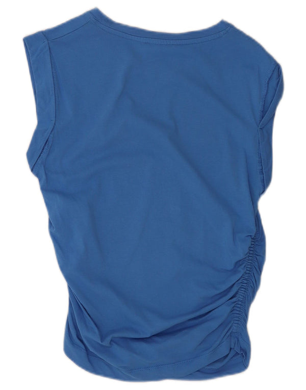 Zara Mujer Blusa Sin Mangas Top UK 10 Small Azul