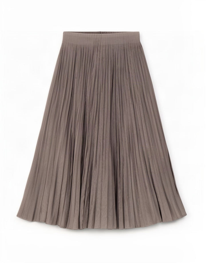 Zara Mujer Falda Plisada XS W24 Gris Poliéster