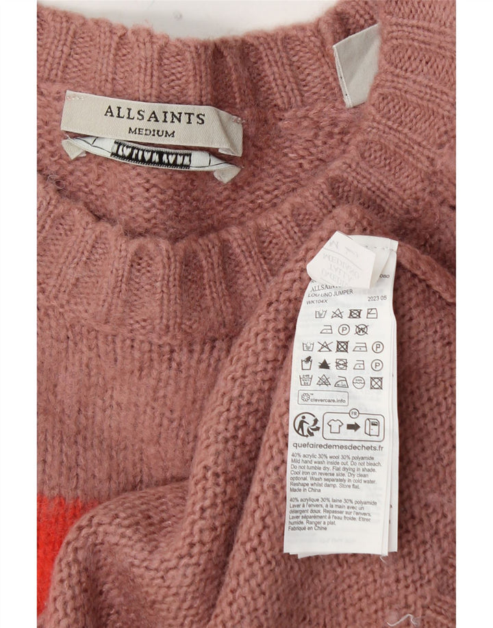 ALL SAINTS Suéter tipo jersey con cuello redondo para mujer, UK 40, color rosa medio
