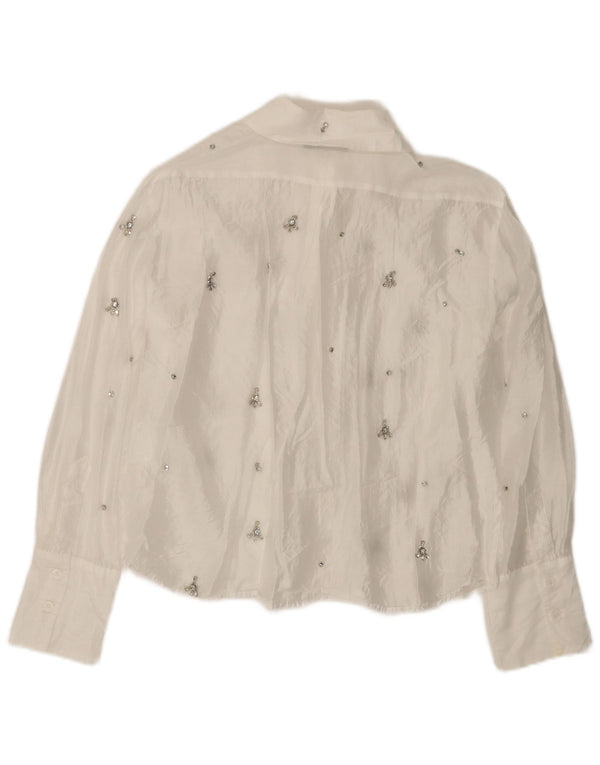 ZARA Womens Oversized Shirt Blouse UK 6 XS White