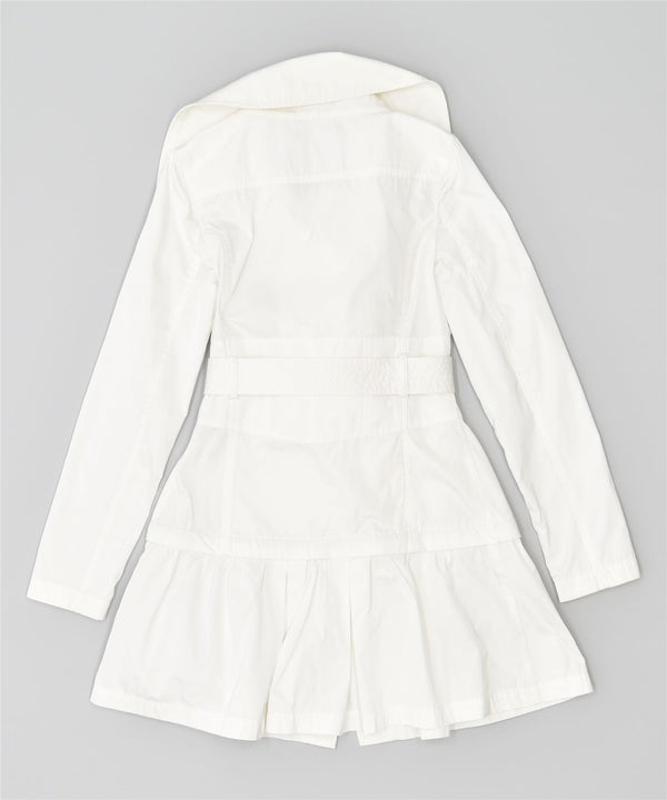 GUESS Gabardina para mujer UK 8 Small Poliéster blanco