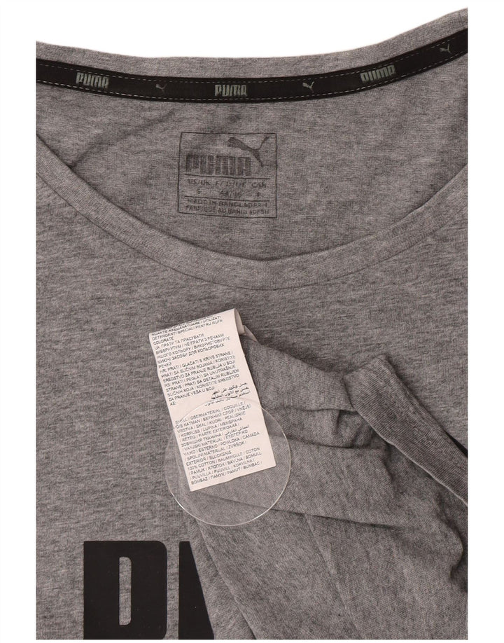 Puma - Camiseta gráfica para hombre, talla pequeña, algodón gris