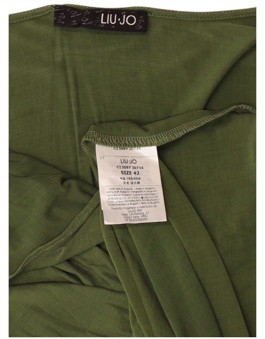 Liu Jo Womens Short Sleeves Sheath Dress IT 42 Medium Green Cupro