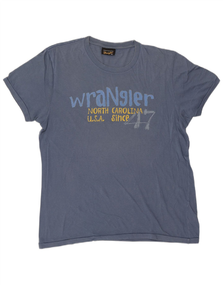 Wrangler Camiseta gráfica para hombre Top 2XL Algodón azul