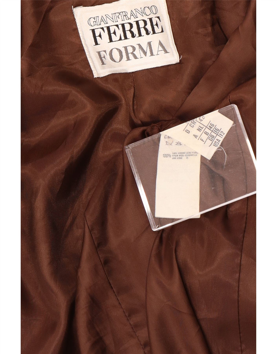 GIANFRANCO FERRE Chaqueta Blazer de 3 Botones para Mujer UK 46 Grande Lana Marrón