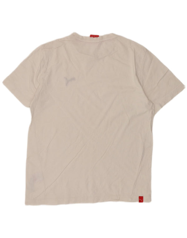 Puma - Camiseta para hombre, talla pequeña, algodón blanco
