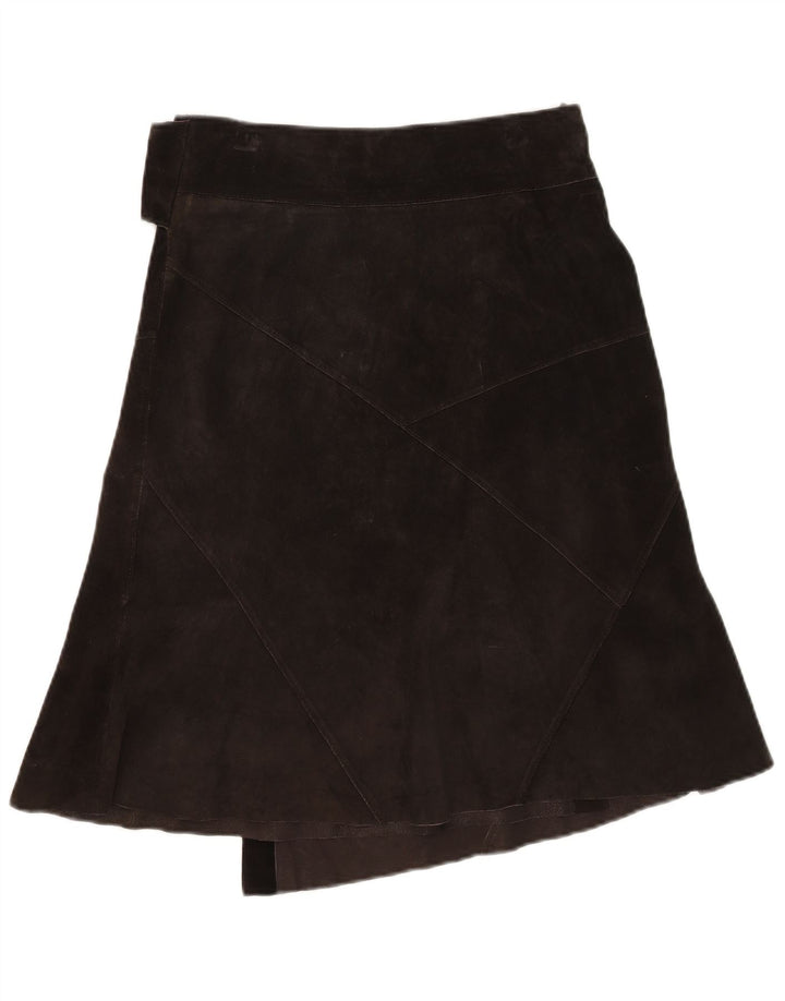 Falda envolvente de cuero vintage para mujer EU 36 Pequeña W30 Marrón