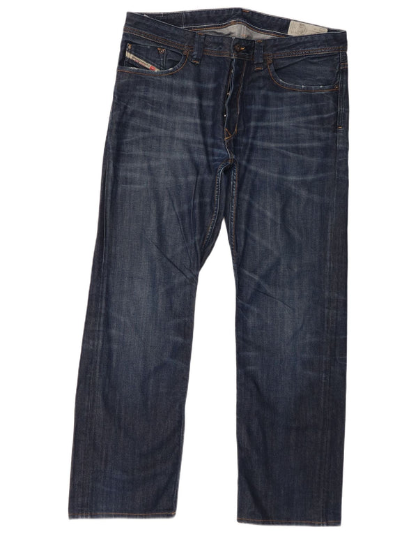 Diesel Hombre Larkee Regular Jeans Rectos W36 L30 Algodón Azul Marino
