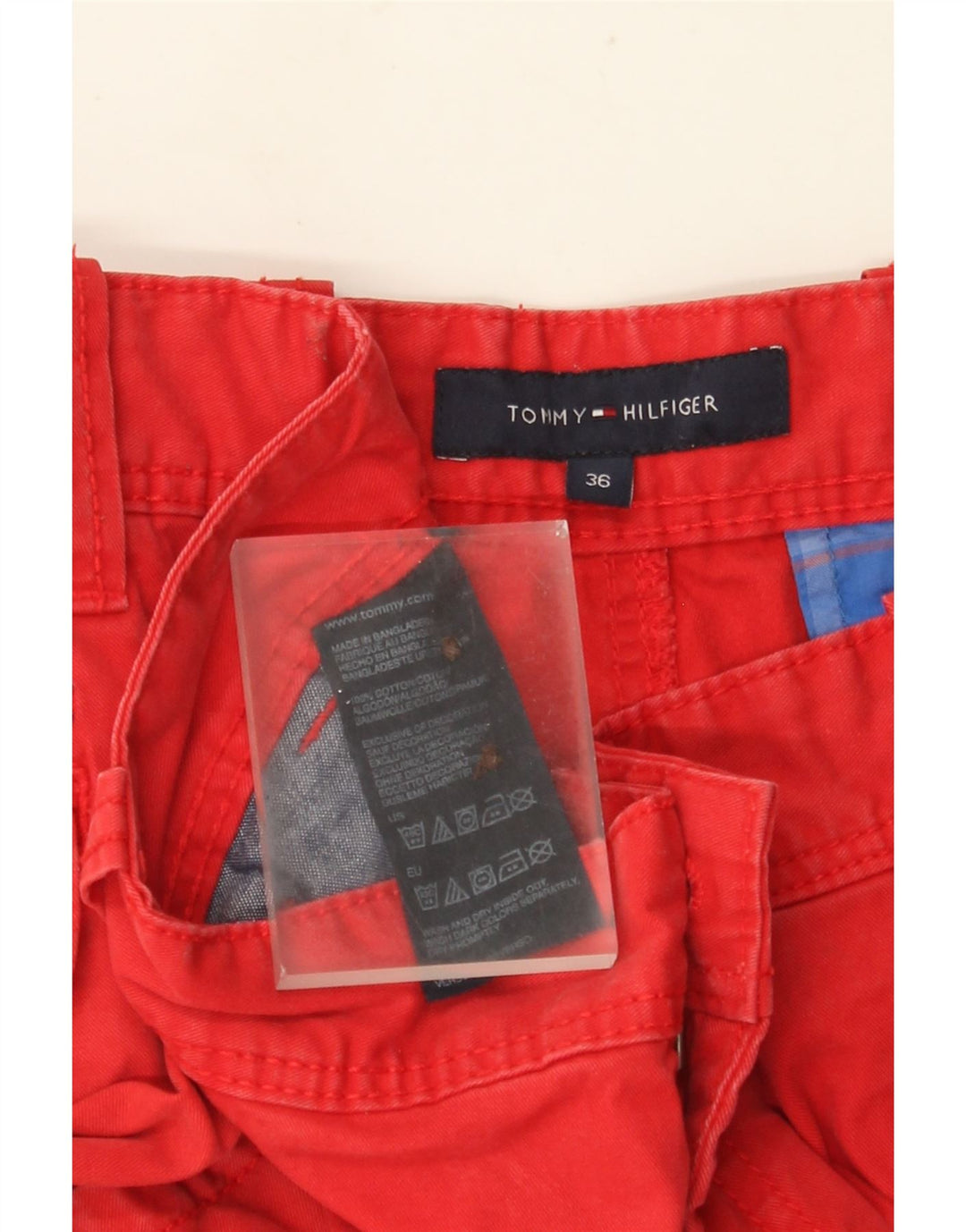 TOMMY HILFIGER Pantalones cortos cargo para hombre W36 Algodón rojo grande