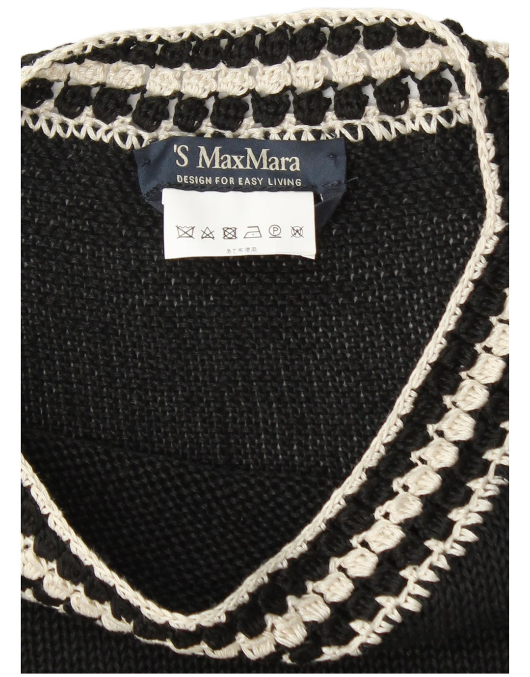 MAX MARA Suéter corto con cuello barco para mujer UK 10 Small Black