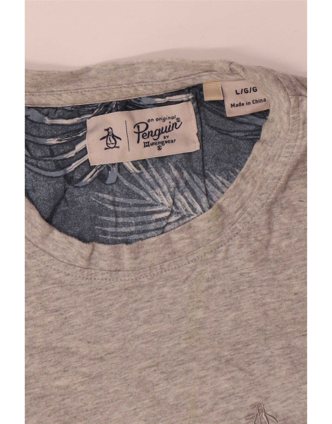 Penguin - Camiseta para hombre, talla grande, algodón gris