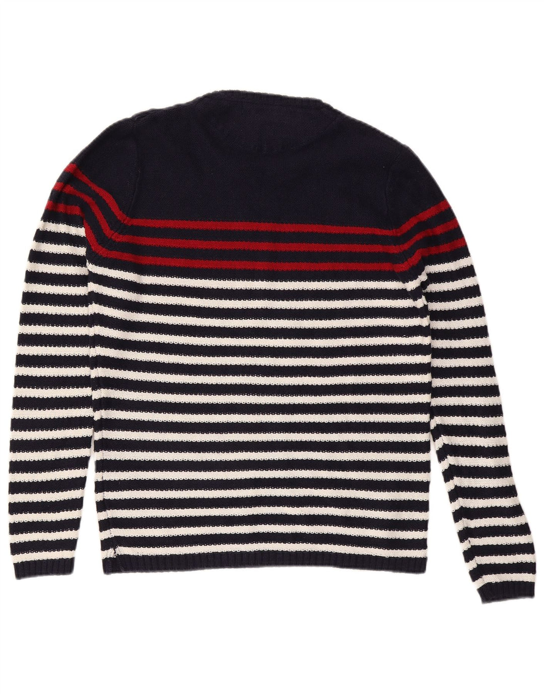 Zara Hombre Jersey Cuello Redondo Jersey XL Azul Marino Rayas Algodón