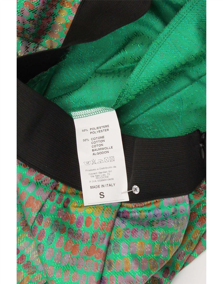 Minifalda vintage para mujer pequeña W24 Poliéster con manchas verdes