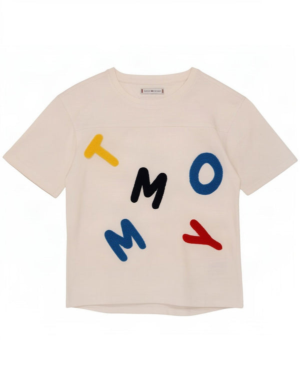 Tommy Hilfiger Camiseta gráfica para niños 9-10 años Algodón Blanco