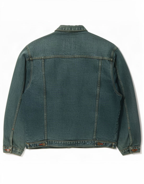Vintage hombres chaqueta de mezclilla Reino Unido 40 algodón verde grande
