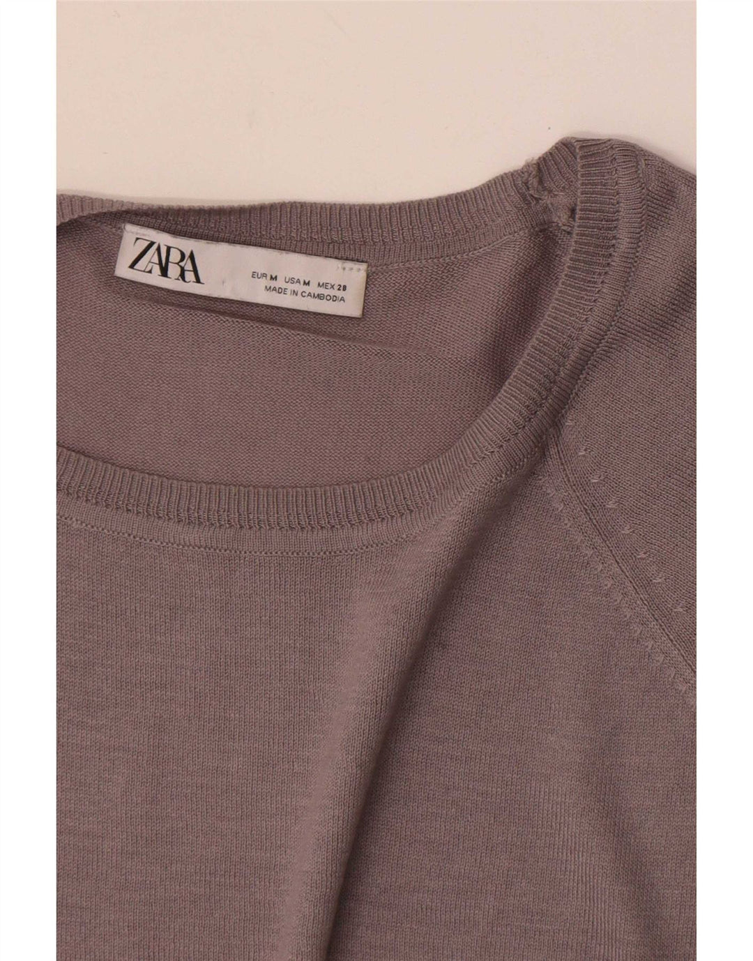 Zara - Jersey con cuello barco para mujer, talla 40, color gris medio