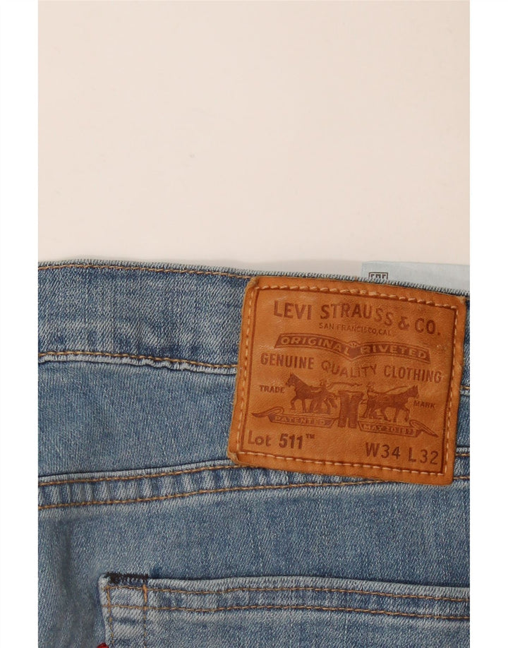 Levi's Hombre 511 Slim Jeans W34 L32 Algodón Azul
