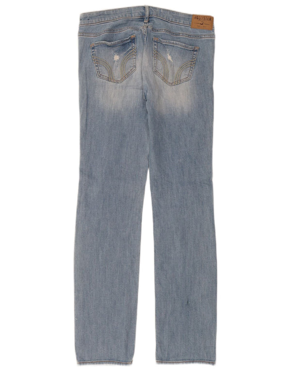Hollister Jeans rectos desgastados para mujer US 5 Small W27 L31 Algodón azul