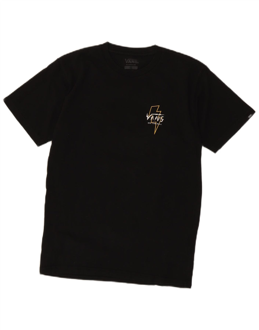 Vans Camiseta con gráfico de corte clásico para hombre, talla pequeña, color negro