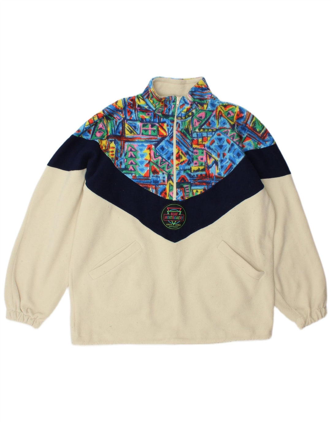MONTGOMERY Jersey De Forro Polar Con Cremallera Y Cuello Para Hombre Grande Multicolor Colorblock