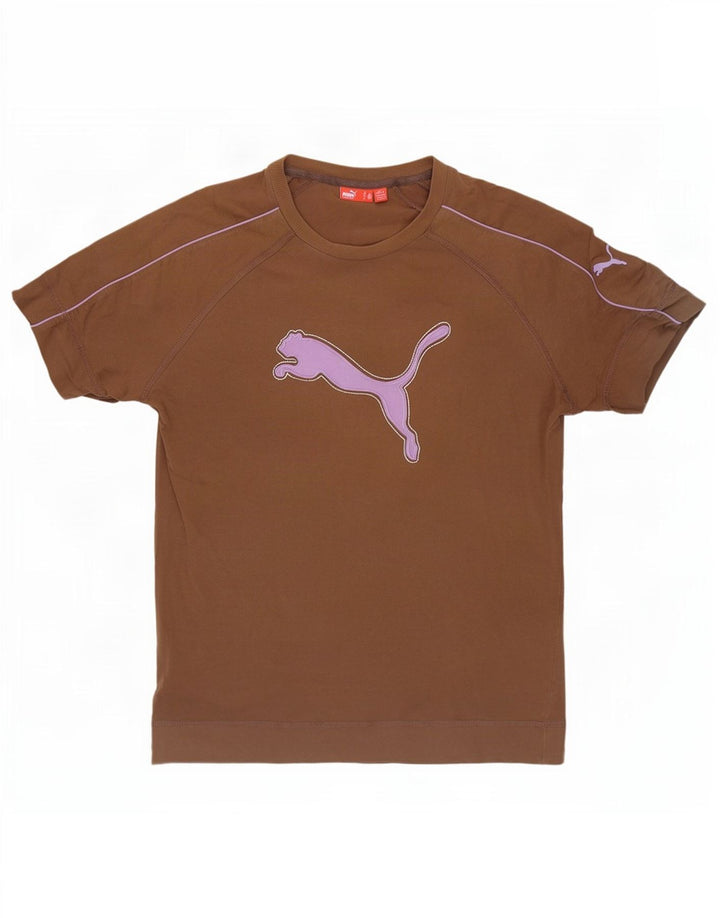 Puma Hombre Camiseta Gráfica Top Marrón Medio