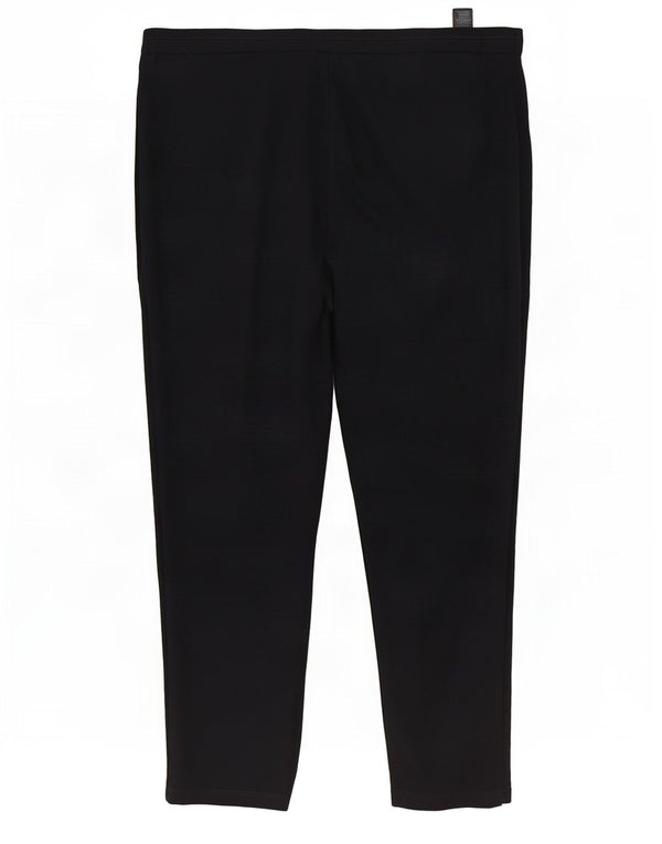 Marks & Spencer Pantalones informales ajustados para mujer UK 20 2XL W40 L27 Viscosa negra
