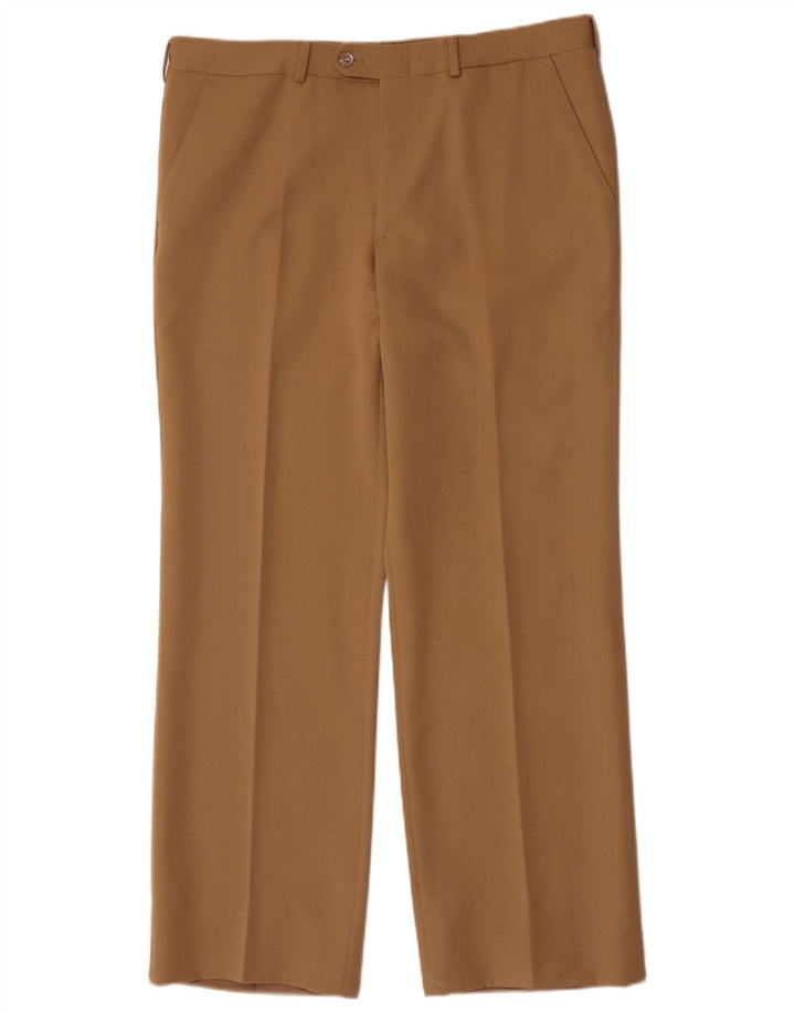 Pantalón de traje recto vintage para hombre W36 L30 Beige