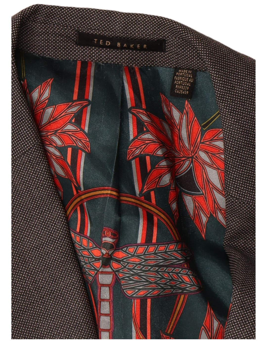 Ted Baker Chaqueta tipo blazer con 2 botones y corte regular para hombre UK 44 2XL Lana gris