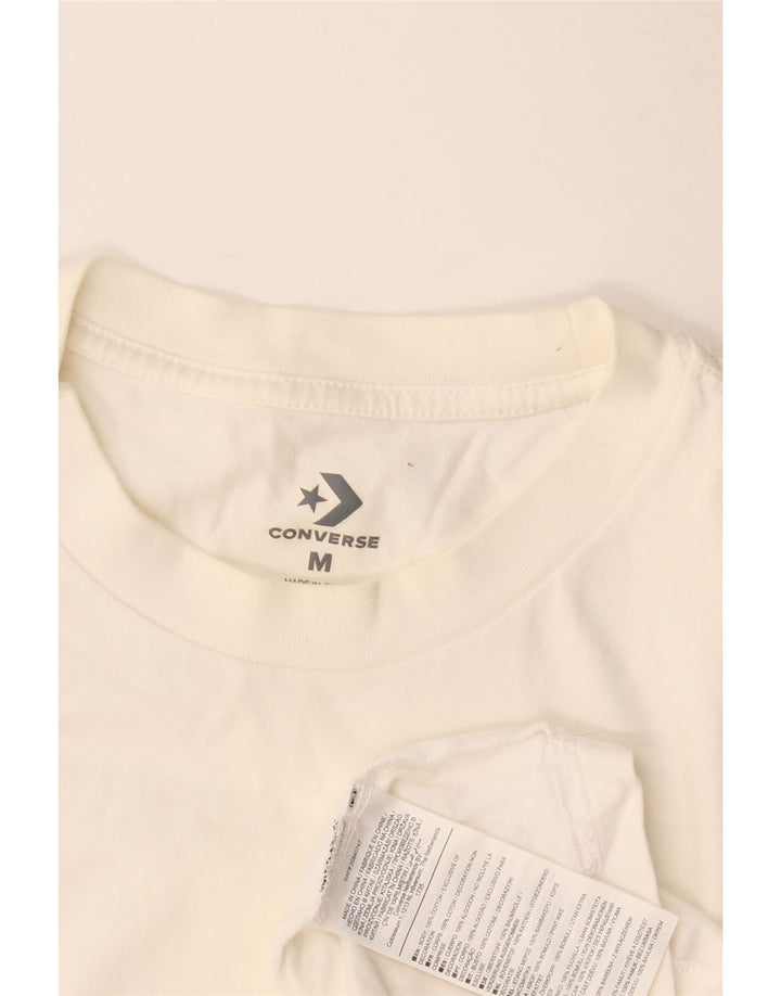 Converse Hombre Gráfico Top Manga Larga Medio Algodón Blanco