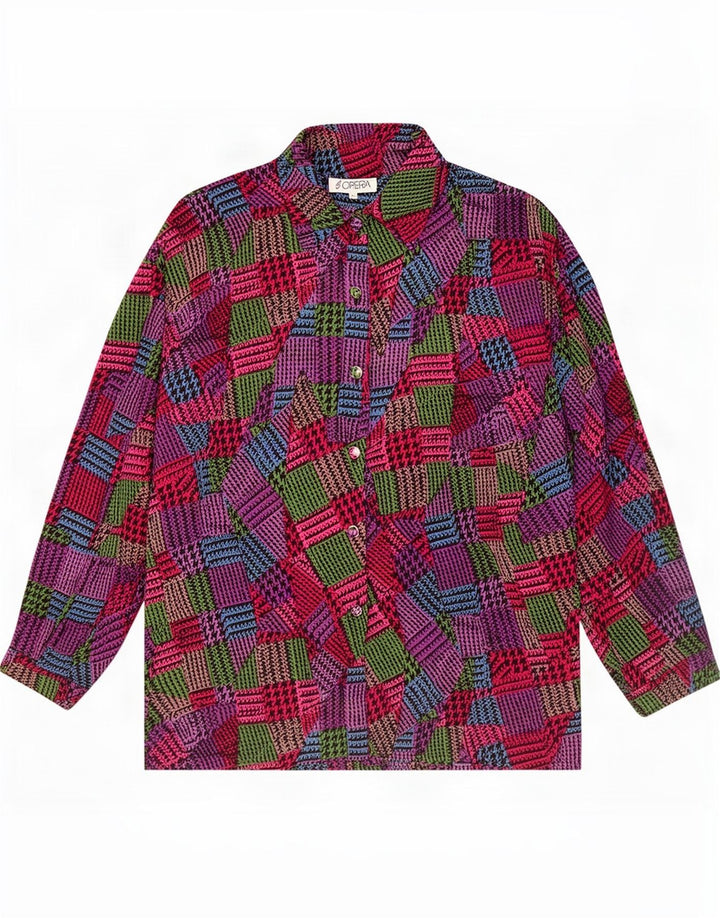 Blusa tipo camisa para mujer Opera UK 44 Mediana Acetato geométrico multicolor