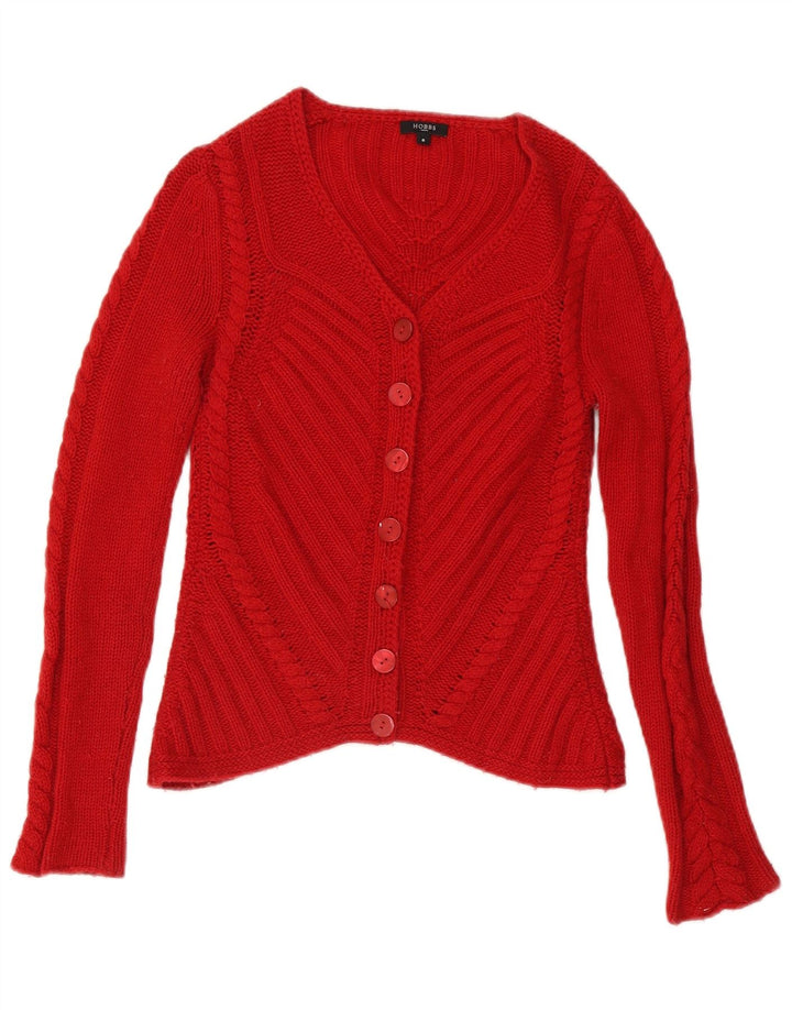Hobbs Cárdigan para mujer, talla 8, lana de cordero roja pequeña