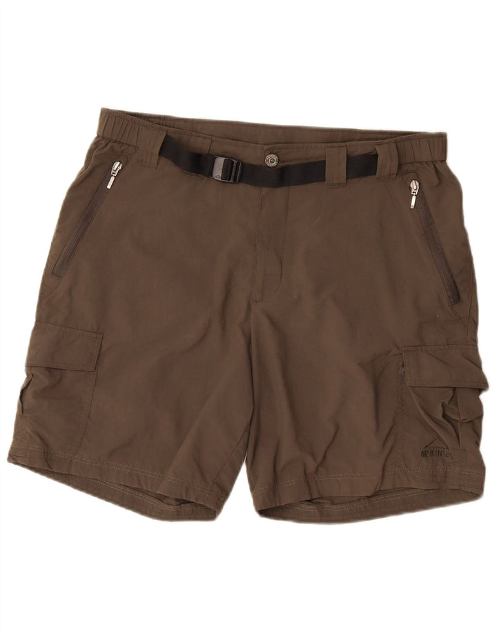 McKinley Pantalones cortos cargo para hombre W33 Poliéster marrón medio