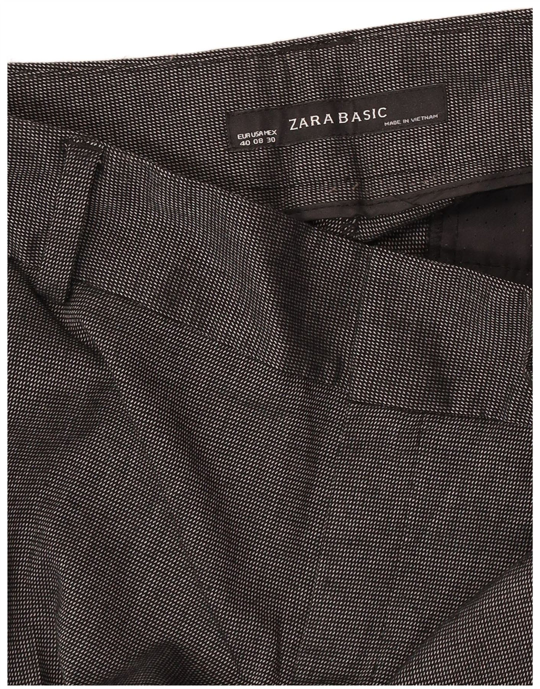 Zara Mujer Pantalón Chino Bootcut EU 40 Medium W30 L32 Gris Manchado