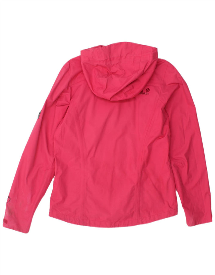 JACK WOLFSKIN Chaqueta impermeable con capucha para mujer UK 10 Small Pink Polyamide