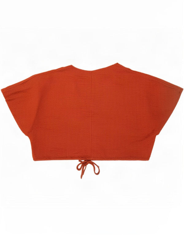 Zara Mujer Trafaluc Crop Blusa Extragrande Reino Unido 44 Algodón Marrón Medio