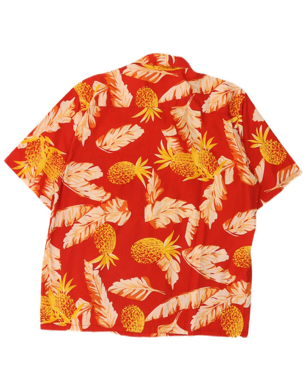 Stefano Camisa Manga Corta Hombre XL Algodón Floral Rojo