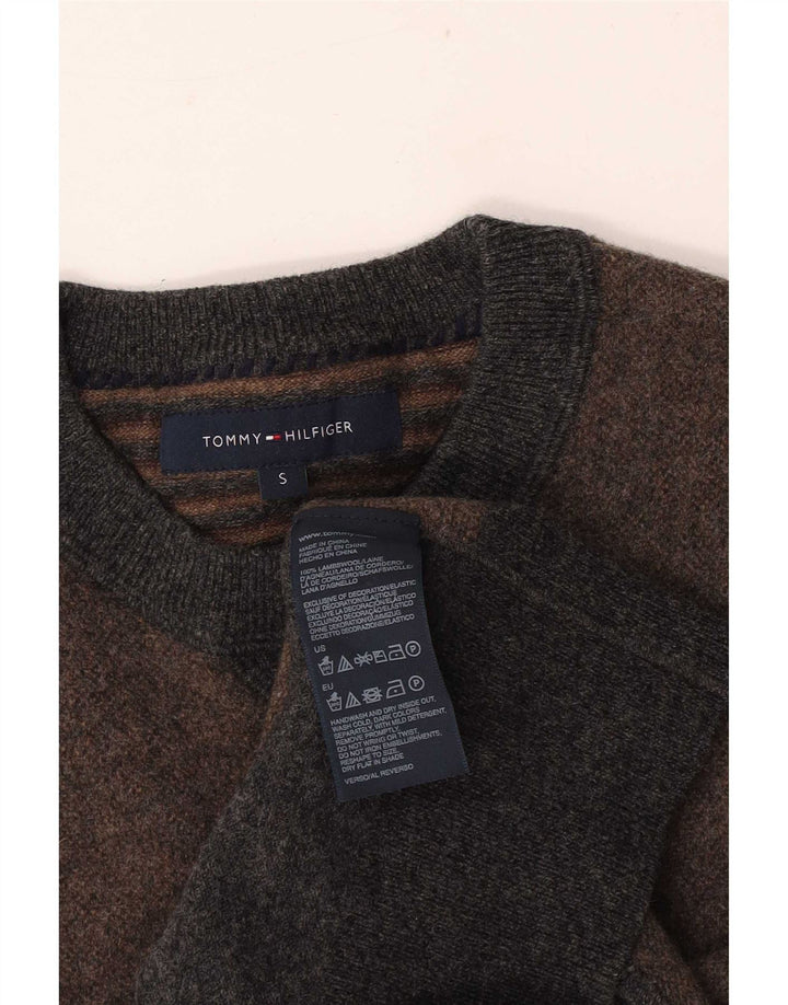 Tommy Hilfiger Jersey De Cuello Redondo Para Hombre Pequeño Gris Colorblock