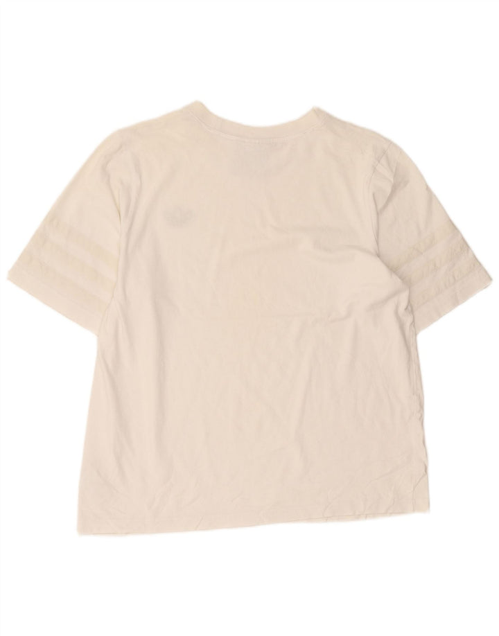 Adidas - Camiseta para hombre, talla grande, algodón blanco