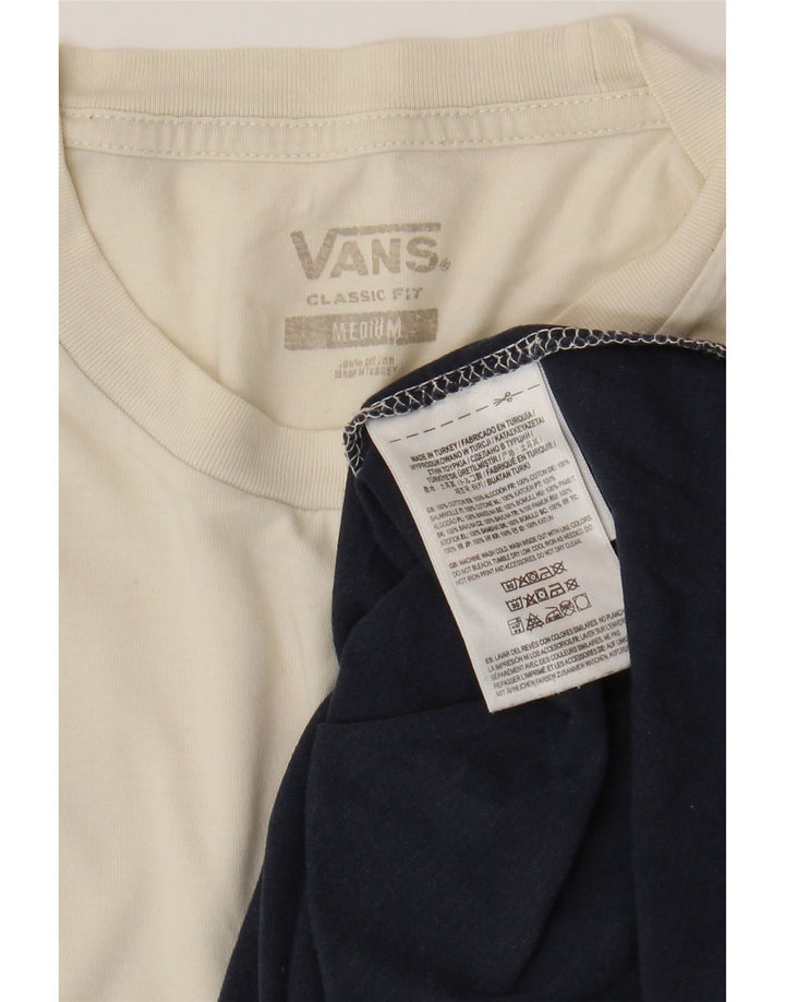 VANS Hombre Classic Fit Camiseta Top Medium White Colorblock