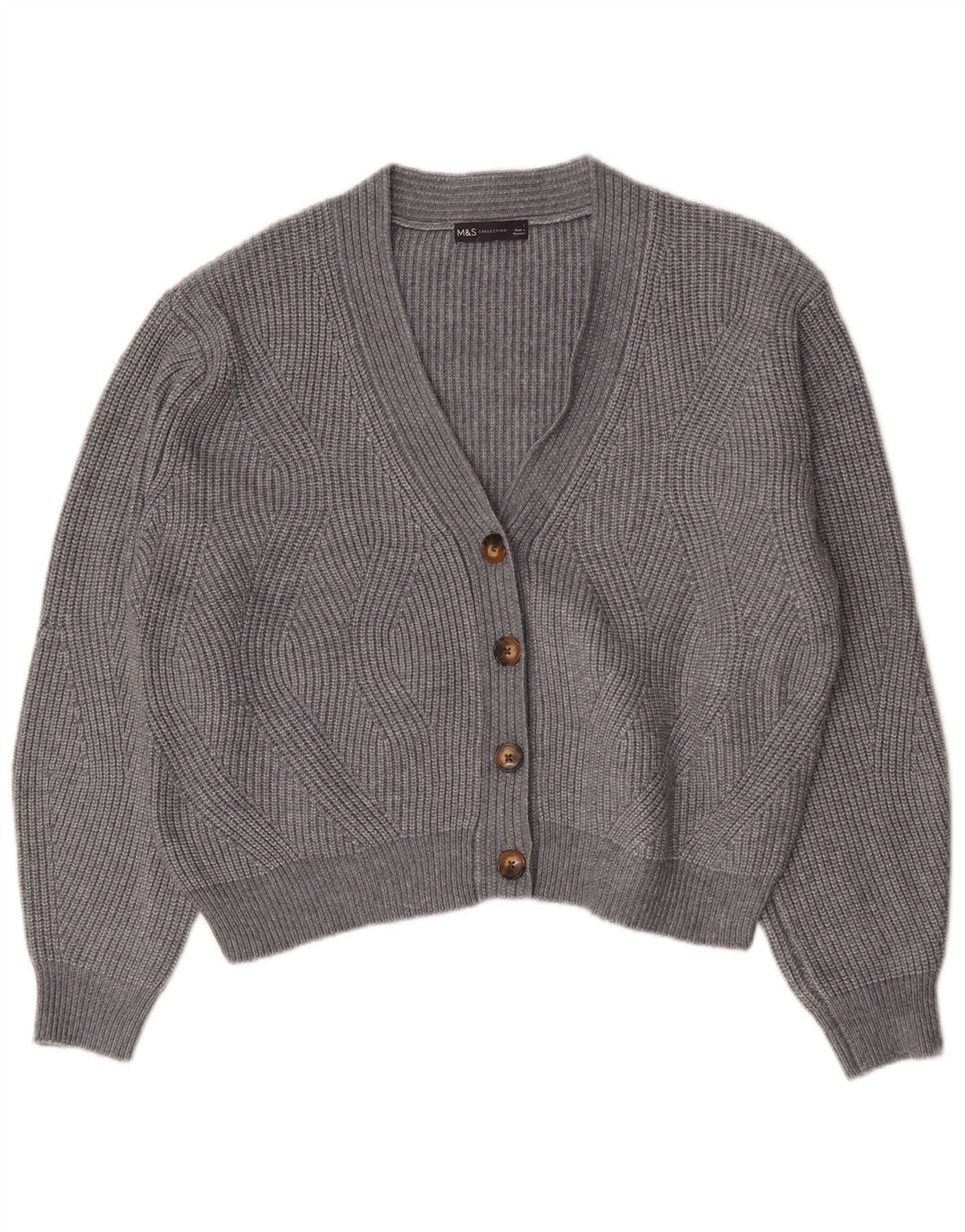 Marks & Spencer Suéter tipo cárdigan extragrande para mujer Reino Unido 46 Gris grande